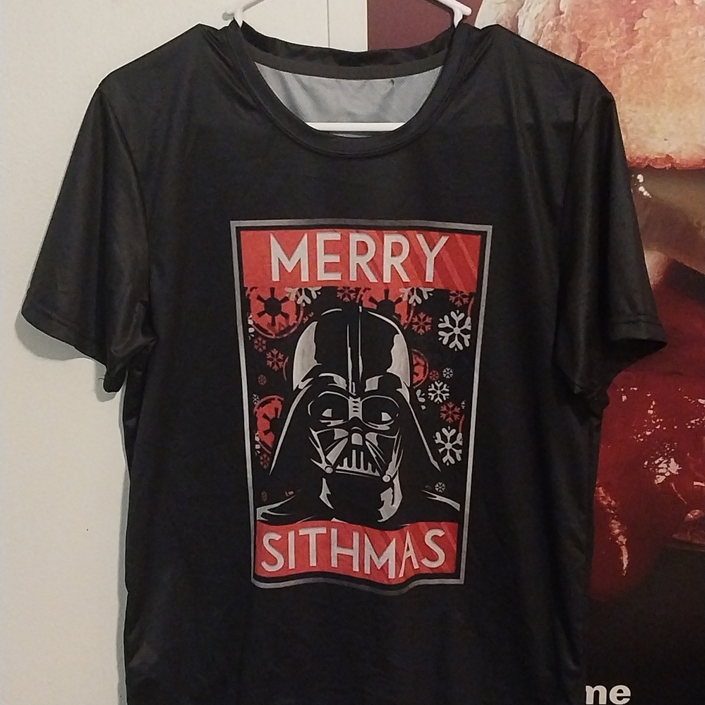 Black Star Wars "Merry Sithmas" Small T-shirt